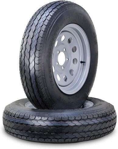 Free Country Trailer Tire Wheel Assembly ST205/75D15 6-Ply C 101L 5 Lug on 5" PCD Silver Mod Rim, SET 2 in Kuwait