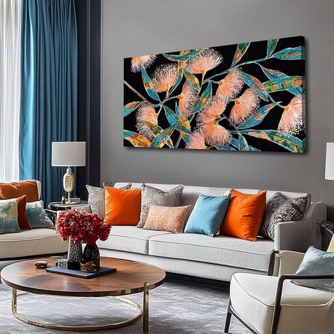 Botanical Decorative Painting Colorful Poster Print Floral Hanging Wall Art 24"x48" Decorations for Living Room Office Art in Kuwait