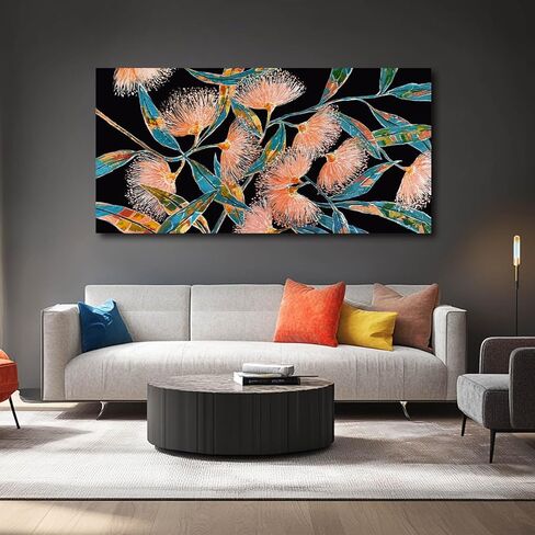 Botanical Decorative Painting Colorful Poster Print Floral Hanging Wall Art 24"x48" Decorations for Living Room Office Art in Kuwait