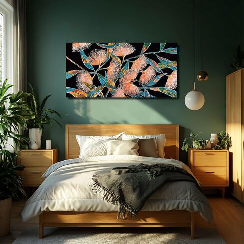 Botanical Decorative Painting Colorful Poster Print Floral Hanging Wall Art 24"x48" Decorations for Living Room Office Art in Kuwait