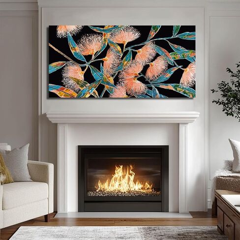 Botanical Decorative Painting Colorful Poster Print Floral Hanging Wall Art 24"x48" Decorations for Living Room Office Art in Kuwait