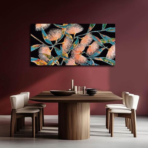 Botanical Decorative Painting Colorful Poster Print Floral Hanging Wall Art 24"x48" Decorations for Living Room Office Art in Kuwait