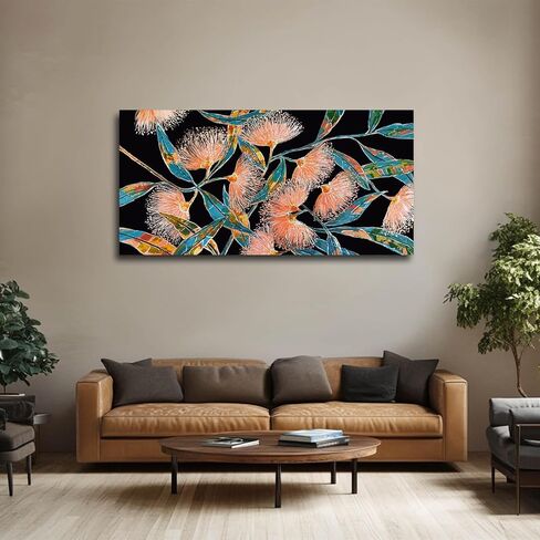 Botanical Decorative Painting Colorful Poster Print Floral Hanging Wall Art 24"x48" Decorations for Living Room Office Art in Kuwait