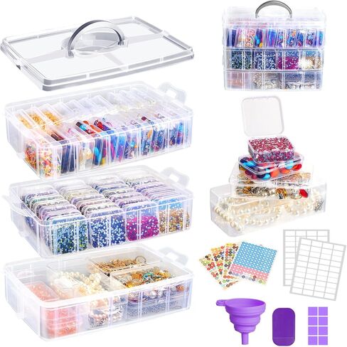 Diamond Painting Storage Containers with 208 Grids Bead Organizer with Diamond Painting Accessories for Diamond Art Storage DIY Diamond Art Craft Jewelry Bead Storage in Saudi Arabia