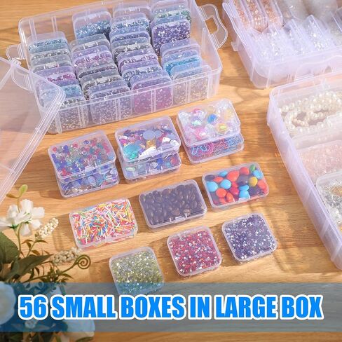 Diamond Painting Storage Containers with 208 Grids Bead Organizer with Diamond Painting Accessories for Diamond Art Storage DIY Diamond Art Craft Jewelry Bead Storage in Saudi Arabia