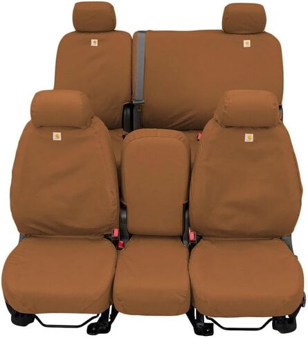 Covercraft Carhartt Super Dux SeatSaver Custom Seat Covers for Select Chevrolet Silverado/GMC Sierra 1500/2500/3500 Models, SSC3475COBK (1st Row 40/20/40 Bench Seat, Super Dux Black) in Saudi Arabia