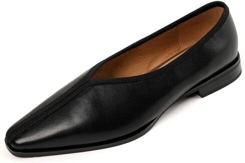TinaCus Handmade Pointed Toe Genuine Leather Comfortable Slip On Women's Flat Shoes in Saudi Arabia