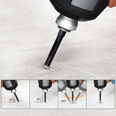 Diamond Hole Saw, Ceramic Drill Bit for Porcelain Tile Marbile Granite Stone Glass, Hex Shank, Holemaking Attachment for Bosch DeWalt Milwaukee. (1/4 Inch) in Saudi Arabia