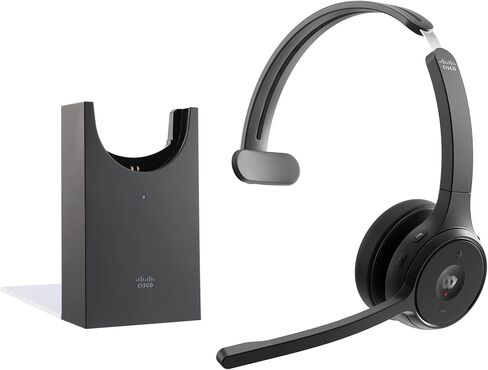 Cisco Headset 721, Wireless Single On-Ear Bluetooth Headphones, Webex Button, USB-A HD Bluetooth Adapter, Soft Case, Carbon Black, 1-Year Limited Liability Warranty (HS-WL-721-BUNA-C) in Kuwait