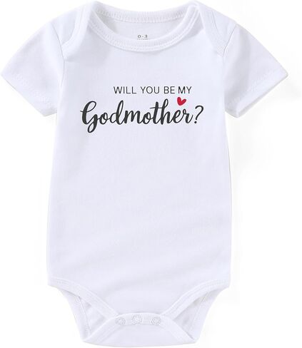 Will You Be My Godfather Godmother Proposal Newborn Baby Clothes Godparent Proposal Infant Girl Clothes White in Kuwait