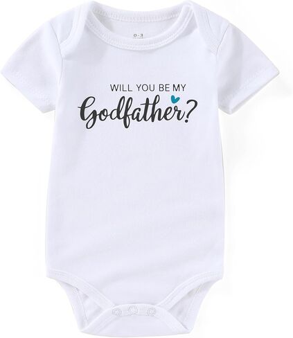 Will You Be My Godfather Godmother Proposal Newborn Baby Clothes Godparent Proposal Infant Girl Clothes White in Kuwait