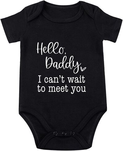 Hello Daddy Bodysuit for Baby Pregnancy Announcement Husband Baby Bodysuits Hey Daddy Infant Romper in Saudi Arabia