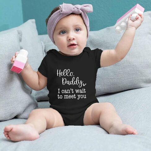 Hello Daddy Bodysuit for Baby Pregnancy Announcement Husband Baby Bodysuits Hey Daddy Infant Romper in Saudi Arabia