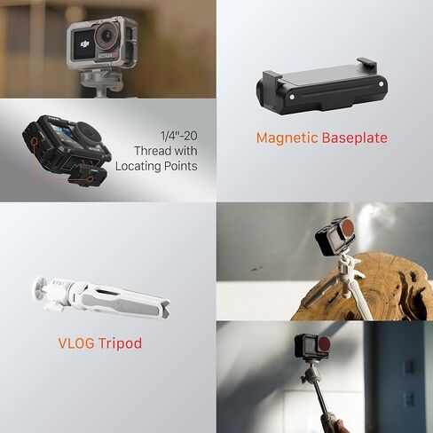 Tilta Full Camera Cage Compatible with DJI Osmo Action 3, 4, 5 Pro (Black, Full Cage) in Kuwait