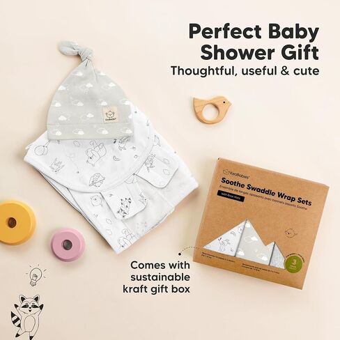 Keababies 3 عبوات القماش لفتيات الأطفال حديثي الولادة ، الأولاد مع القبعات-أكياس نوم ناعمة ناعمة ، قمامة الطفل القابلة للتنفس 3-6 أشهر مجموعة بيني ، Premie Infant Sleep Sack 0-3 أشهر (Nordic) in Saudi Arabia