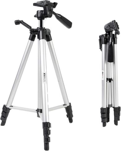 Zeikos 50" Inch Aluminum Camera Tripod, Lightweight with Bubble Level Indicator + Free MiracleFiber Microfiber Cleaning Cloth and Carrying Bag in Kuwait