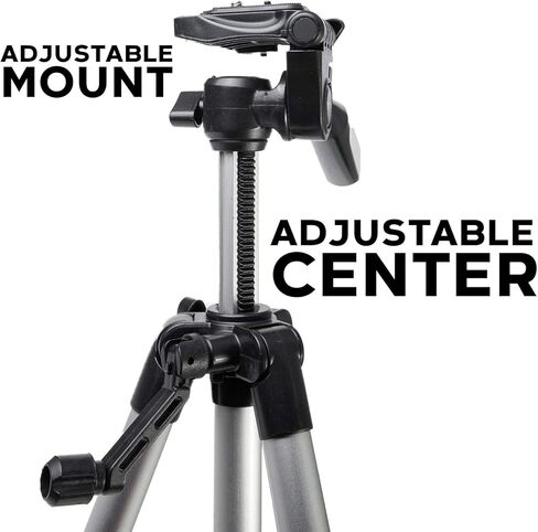 Zeikos 50" Inch Aluminum Camera Tripod, Lightweight with Bubble Level Indicator + Free MiracleFiber Microfiber Cleaning Cloth and Carrying Bag in Kuwait