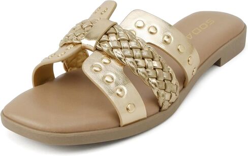 Soda “Flash" ~ Women Square Toe Ornamented H-Band Slip-On Sandals in Saudi Arabia