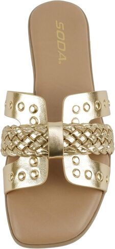Soda “Flash" ~ Women Square Toe Ornamented H-Band Slip-On Sandals in Saudi Arabia
