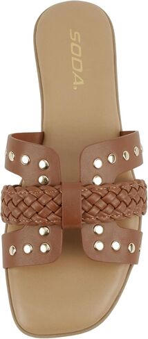 Soda “Flash" ~ Women Square Toe Ornamented H-Band Slip-On Sandals in Saudi Arabia