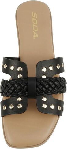 الصودا "فلاش" ~ نساء مربعة إصبع أخمص القدمين مزخرفة H-band slip-on in Kuwait