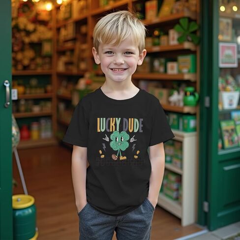 MODNTOGA St. Patrick's Day Crewneck T-Shirt Toddler Boy Shamrock Graphic Lucky Dude Print Shirt Green Clover Pullover Tops in Saudi Arabia