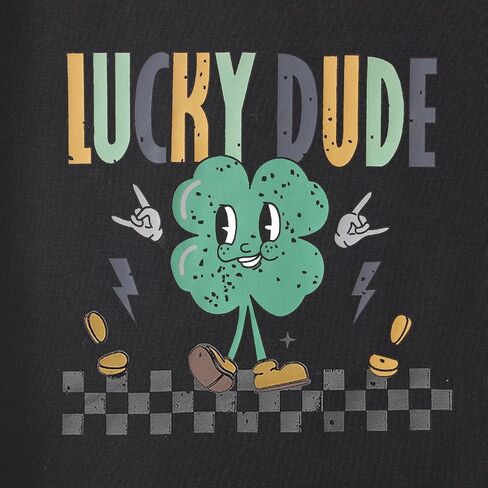 MODNTOGA St. Patrick's Day Crewneck T-Shirt Toddler Boy Shamrock Graphic Lucky Dude Print Shirt Green Clover Pullover Tops in Saudi Arabia