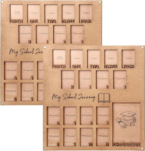 15.74inch School Picture Frame Pre-k to 12, School Years Picture Frame K-12 for Graduation Gifts&Party Decor, Wooden School Photo Frame, Perfect Graduation keepsake, 18 Photos in Saudi Arabia