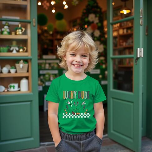 CM C&M WODRO Toddler Baby Boy St Patrick's Day T-Shirt Lucky Dude Clover Shirt Short Sleeve Funny Shamrock Graphic Tees Tops in Saudi Arabia