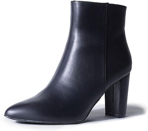 J. Adams Women's Wallice Ankle Booties - Chic Pointed Toe Block Heel Boots with Side Zipper - Comfortable and Stylish Dress Boots for Everyday Wear in Kuwait