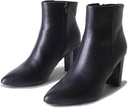 J. Adams Women's Wallice Ankle Booties - Chic Pointed Toe Block Heel Boots with Side Zipper - Comfortable and Stylish Dress Boots for Everyday Wear in Kuwait