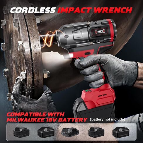 Cordless Impact Wrench 1/2 inch for Dewalt 20v Battery, 900FT-LBS(1200N.m) Brushless Electric Impact Gun for Car Home, High Torque Power Impact Driver with 6Pcs Sockets & Storage Case (No Battery) in Saudi Arabia