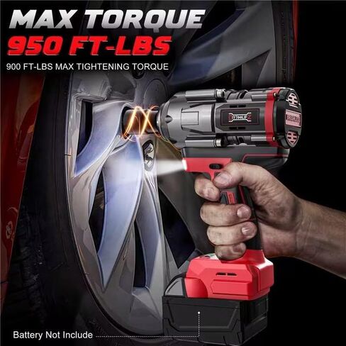 Cordless Impact Wrench 1/2 inch for Dewalt 20v Battery, 900FT-LBS(1200N.m) Brushless Electric Impact Gun for Car Home, High Torque Power Impact Driver with 6Pcs Sockets & Storage Case (No Battery) in Saudi Arabia