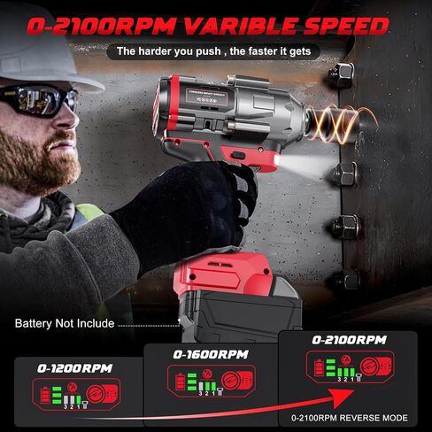 Cordless Impact Wrench 1/2 inch for Dewalt 20v Battery, 900FT-LBS(1200N.m) Brushless Electric Impact Gun for Car Home, High Torque Power Impact Driver with 6Pcs Sockets & Storage Case (No Battery) in Saudi Arabia