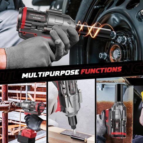 Cordless Impact Wrench 1/2 inch for Dewalt 20v Battery, 900FT-LBS(1200N.m) Brushless Electric Impact Gun for Car Home, High Torque Power Impact Driver with 6Pcs Sockets & Storage Case (No Battery) in Saudi Arabia