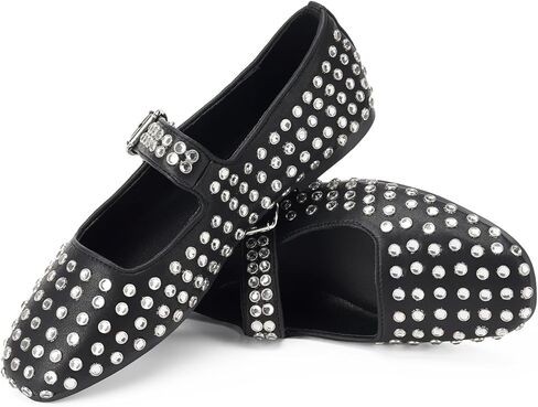 FUNKYMONKEY Women's Diamond Square Toe Mary Jane Flats with Adjustable Buckle Casual Comfort Shoes in Saudi Arabia