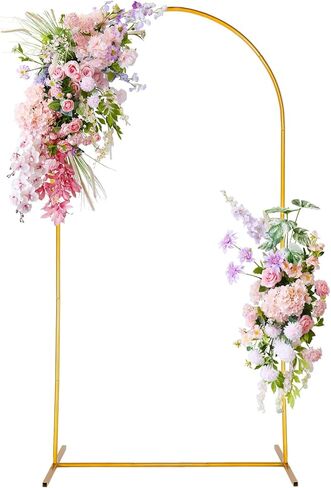 Gold Metal Arch Backdrop Stand, 6.6FT x 7.2FT, Easy to Assemble, Suitable for Weddings, Birthdays, Parties, Metal in Kuwait