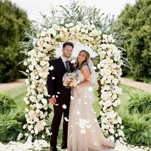 Gold Metal Arch Backdrop Stand, 6.6FT x 7.2FT, Easy to Assemble, Suitable for Weddings, Birthdays, Parties, Metal in Kuwait