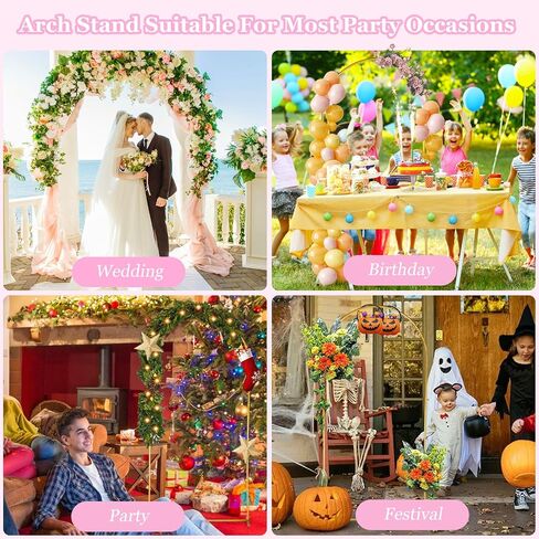 Gold Metal Arch Backdrop Stand, 6.6FT x 7.2FT, Easy to Assemble, Suitable for Weddings, Birthdays, Parties, Metal in Kuwait