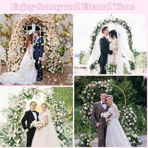 Gold Metal Arch Backdrop Stand, 6.6FT x 7.2FT, Easy to Assemble, Suitable for Weddings, Birthdays, Parties, Metal in Kuwait