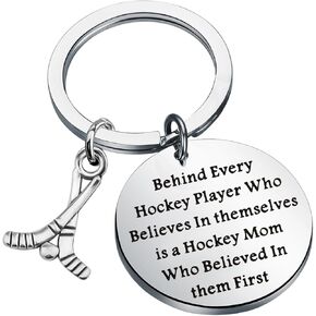 ENSIANTH Hockey Mom Gift Ice Hockey Keychain Hockey Team Mom Keychain Hockey Coach Appreciation Gift Hockey Players Gift