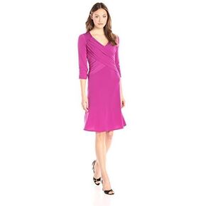 Women's 3/4 Sleeve Cross Front Dress in Saudi Arabia