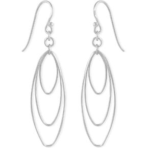 Boma Jewelry Sterling Silver Triple Oval Hoop Dangle Earrings