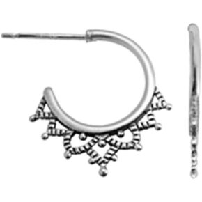 Boma Jewelry Sterling Silver Filigree Post Hoop Earrings