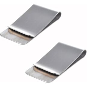 سي جسلنا عبوة من 2 مشبك نقود نحيف فضي من الستانلس ستيل in Kuwait