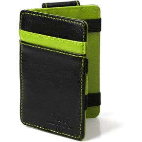 Y&G YCM010302 Black Turquoise Leather Magic Wallet with Card Holders Infinity For Groomsmen With Gift Box