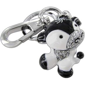 Baron-Jewelry Adorable 3D sparkling ladybug key chain. Surrounded in clear & black crystals. Made of Chrome coated metal for long lasting shine.