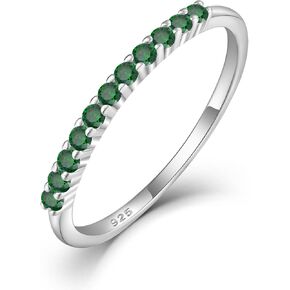 STARCHENIE Stackable Ring for Women 925 Sterling Silver Eternity Band Thin Rings Size 5-10
