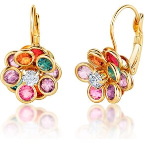Barzel 18K Gold Plated Multicolor Earrings - Made In Brazil