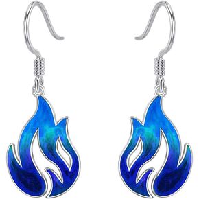 PELOVNY Women's Earrings Flame Fire Earrings for Women S925 Sterling Silver Nature Fire Nation Drop Dangle Earrings for Women Girlfriend Lover